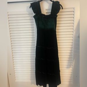 The Ellie Nap Dress- Green Velvet M